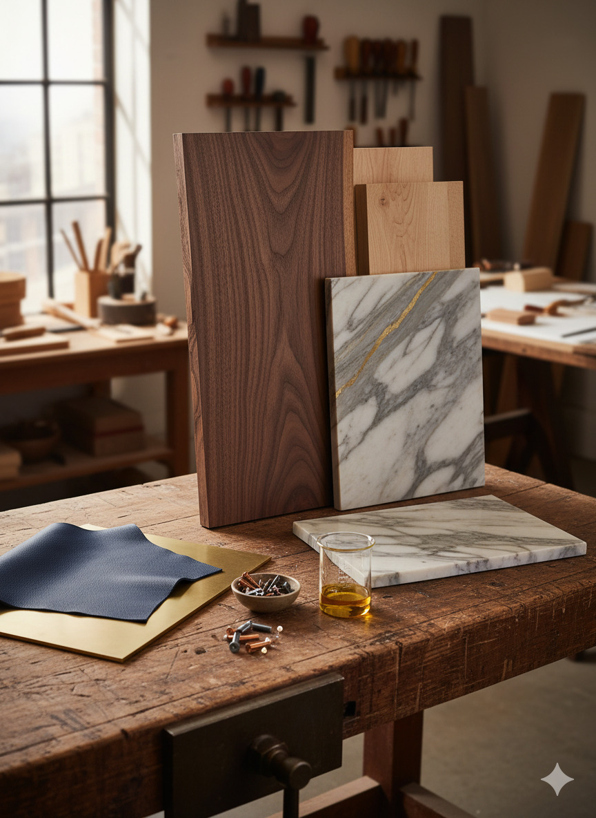 Premium furniture materials showcase