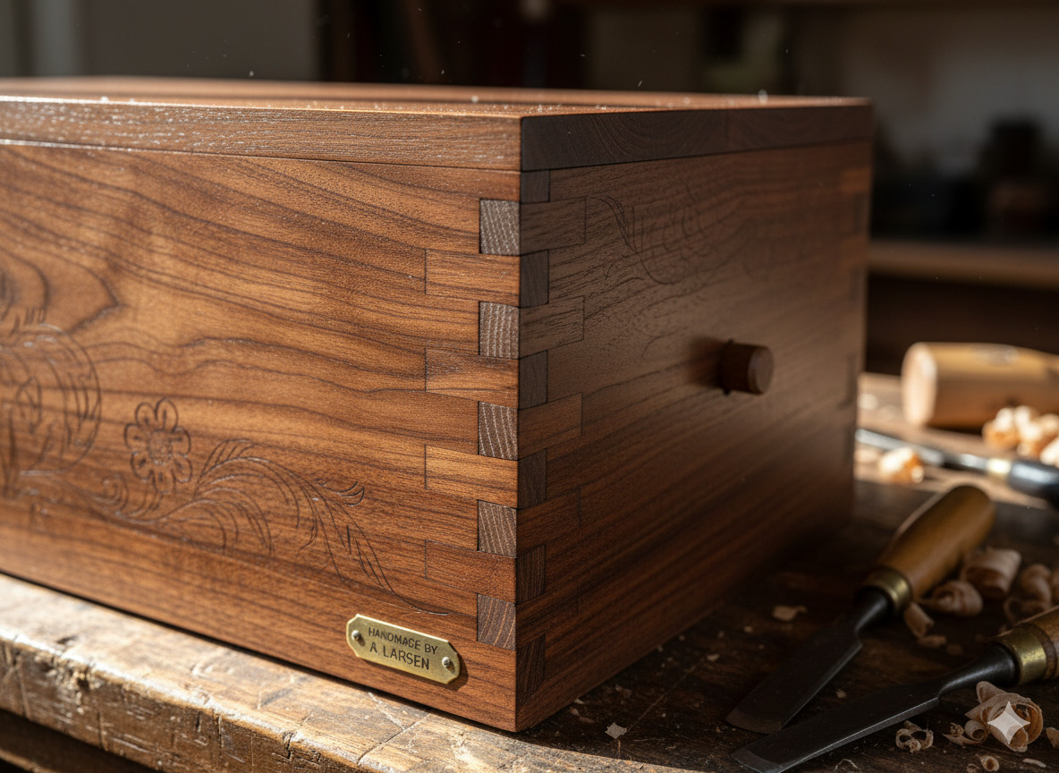 Craftsmanship detail showing wood grain and joinery